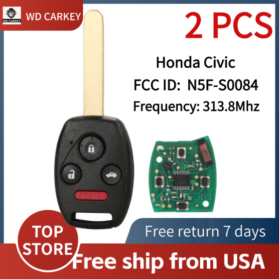 Honda Civic 3+1Buttons 313.8Mhz FSK ID46 Valeo N5F-S0084